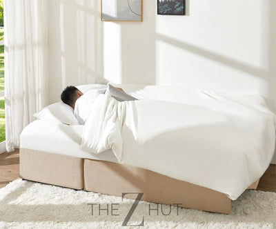 VanAcc Sleeper Sofa, Sofa Bed- 2 in 1 Pull Out Couch Bed with Storage Chaise for Living Room, White Sherpa Couch THE Z HUT