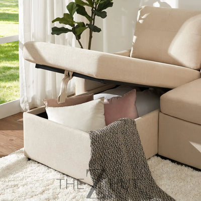 VanAcc Sleeper Sofa, Sofa Bed- 2 in 1 Pull Out Couch Bed with Storage Chaise for Living Room, White Sherpa Couch THE Z HUT