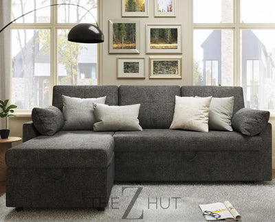 VanAcc Sleeper Sofa, Sofa Bed- 2 in 1 Pull Out Couch Bed with Storage Chaise for Living Room, White Sherpa Couch THE Z HUT