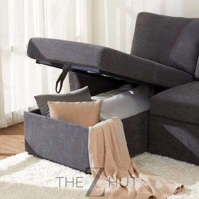 VanAcc Sleeper Sofa, Sofa Bed- 2 in 1 Pull Out Couch Bed with Storage Chaise for Living Room, White Sherpa Couch THE Z HUT