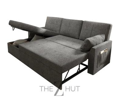 VanAcc Sleeper Sofa, Sofa Bed- 2 in 1 Pull Out Couch Bed with Storage Chaise for Living Room, White Sherpa Couch THE Z HUT