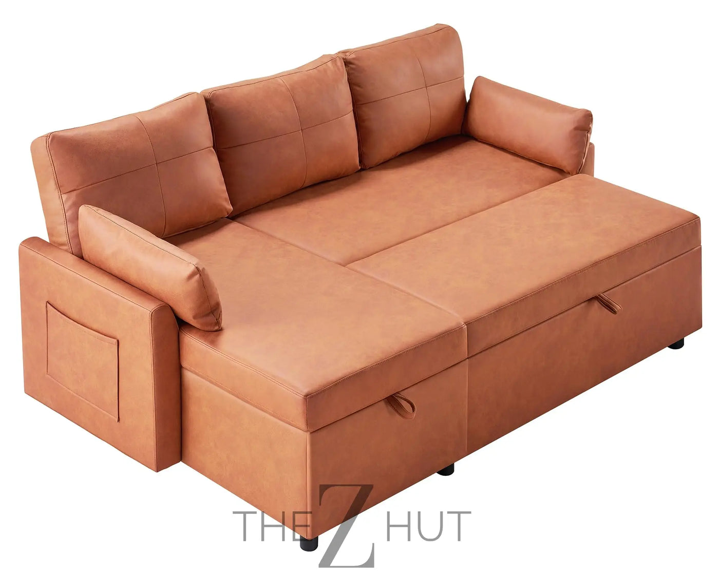VanAcc Sleeper Sofa, Sofa Bed- 2 in 1 Pull Out Couch Bed with Storage Chaise for Living Room, White Sherpa Couch THE Z HUT
