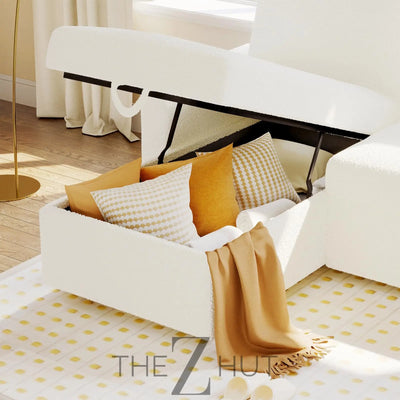 VanAcc Sleeper Sofa, Sofa Bed- 2 in 1 Pull Out Couch Bed with Storage Chaise for Living Room, White Sherpa Couch THE Z HUT