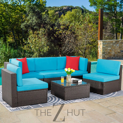 Vongrasig 6 Pieces Outdoor Patio Furniture Set, PE Wicker Rattan Sectional Sofa Patio Conversation Sets with Coffee Table for Garden, Backyard, Poolside (Beige) THE Z HUT