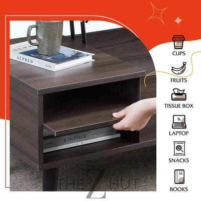 WLIVE Wood Lift Top Coffee Table with Hidden Compartment and Adjustable Storage Shelf, Lift Tabletop Dining Table for Home Living Room, Office, Rustic Oak THE Z HUT