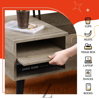 WLIVE Wood Lift Top Coffee Table with Hidden Compartment and Adjustable Storage Shelf, Lift Tabletop Dining Table for Home Living Room, Office, Rustic Oak THE Z HUT