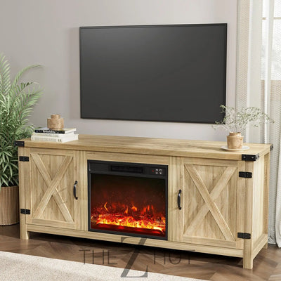 YESHOMY Modern Farmhouse TV Stand with Two Barn Doors and Storage Cabinets for Televisions up to 65+ Inch, Entertainment Center Console Table, Media Furniture for Living Room, 58 Inch, Gray Wash THE Z HUT