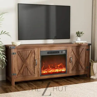 YESHOMY Modern Farmhouse TV Stand with Two Barn Doors and Storage Cabinets for Televisions up to 65+ Inch, Entertainment Center Console Table, Media Furniture for Living Room, 58 Inch, Gray Wash THE Z HUT