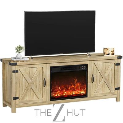 YESHOMY Modern Farmhouse TV Stand with Two Barn Doors and Storage Cabinets for Televisions up to 65+ Inch, Entertainment Center Console Table, Media Furniture for Living Room, 58 Inch, Gray Wash THE Z HUT