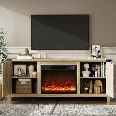 YESHOMY Modern Farmhouse TV Stand with Two Barn Doors and Storage Cabinets for Televisions up to 65+ Inch, Entertainment Center Console Table, Media Furniture for Living Room, 58 Inch, Gray Wash THE Z HUT
