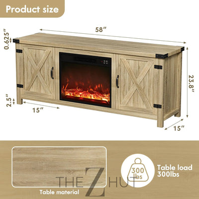 YESHOMY Modern Farmhouse TV Stand with Two Barn Doors and Storage Cabinets for Televisions up to 65+ Inch, Entertainment Center Console Table, Media Furniture for Living Room, 58 Inch, Gray Wash THE Z HUT