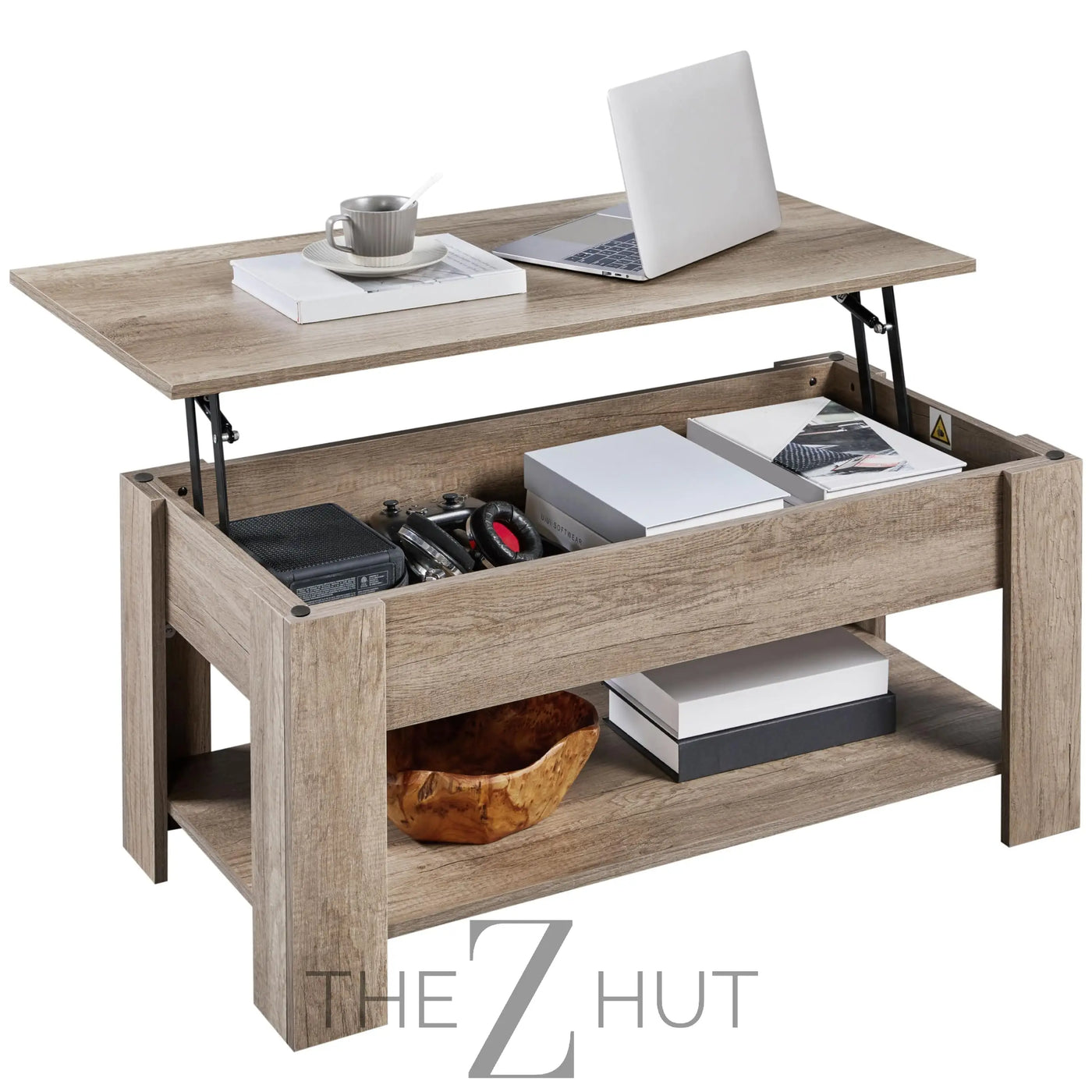 Yaheetech Wooden Coffee Table, Lift Top Coffee Table with Large Hidden Storage Shelf, Lift Tabletop Dining Tables for Living Room, Home Small Space, 38.6in, Black THE Z HUT