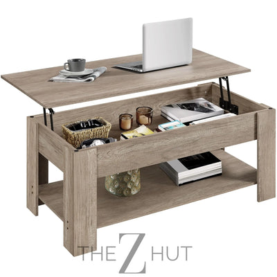 Yaheetech Wooden Coffee Table, Lift Top Coffee Table with Large Hidden Storage Shelf, Lift Tabletop Dining Tables for Living Room, Home Small Space, 38.6in, Black THE Z HUT