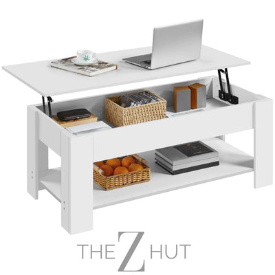 Yaheetech Wooden Coffee Table, Lift Top Coffee Table with Large Hidden Storage Shelf, Lift Tabletop Dining Tables for Living Room, Home Small Space, 38.6in, Black THE Z HUT