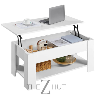 Yaheetech Wooden Coffee Table, Lift Top Coffee Table with Large Hidden Storage Shelf, Lift Tabletop Dining Tables for Living Room, Home Small Space, 38.6in, Black THE Z HUT