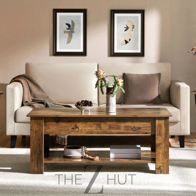 Yaheetech Wooden Coffee Table, Lift Top Coffee Table with Large Hidden Storage Shelf, Lift Tabletop Dining Tables for Living Room, Home Small Space, 38.6in, Black THE Z HUT
